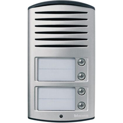 BTICINO Deurstation audio Linea 2000 - 2-draads - aluminium - met 4 oproepknoppen 342941