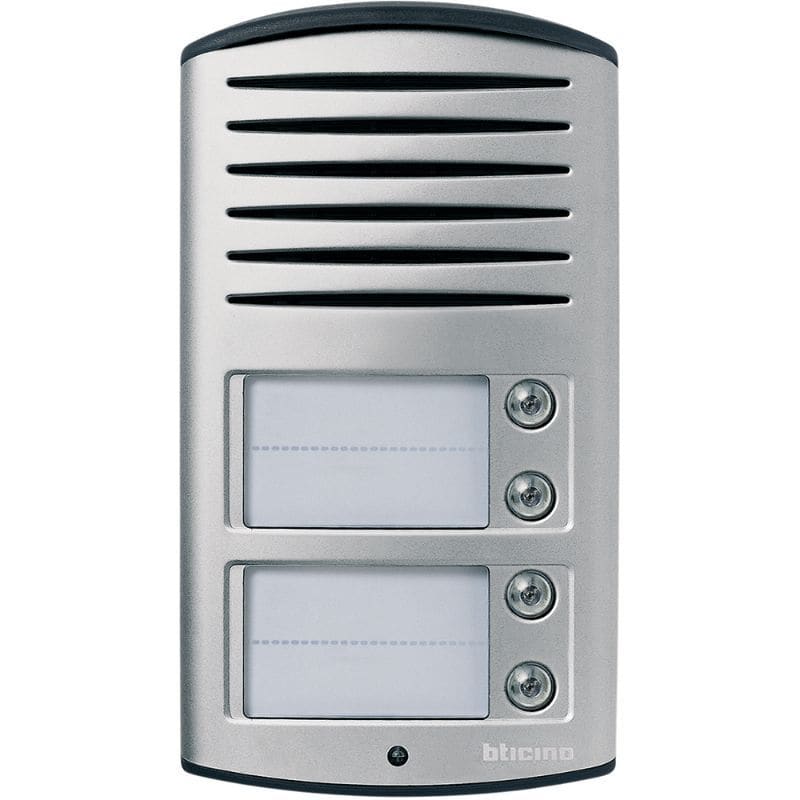 BTICINO Deurstation audio Linea 2000 - 2-draads - aluminium - met 4 oproepknoppen 342941