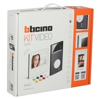 BTICINO AVT-Videokit kleur met 1 drukknop Linea 3000 in zwarte afwerking+Classe 300 X13E 363910