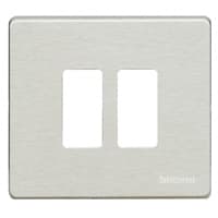 BTICINO Afdekplaat Magic - 2 modules - voor ref. 500S/2 en ref. 500S/2V - Aluminium 500/2/AL