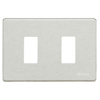 BTICINO Afdekplaat Magic - 2 modules - voor modulehouder ref. 503R - Aluminium 503/2/AL