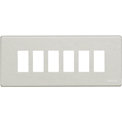 BTICINO Afdekplaat Magic - 6 modules - voor modulehouder ref. 506S - Aluminium 506L/6/AL