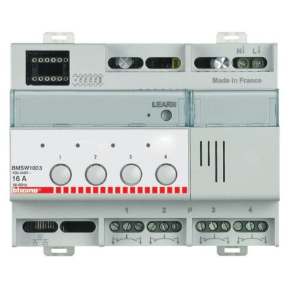 BTICINO SCS BUS actuator 4 x 16A 4 uitg. 16A - 6 DIN mod. BMSW1003