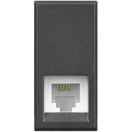 BTICINO Connector RJ 11 Axolute voor telefoon - type K10 - donkergrijs - 1 module HS4258/11N