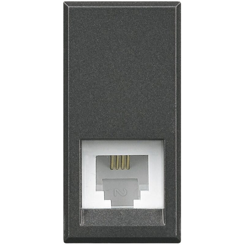 BTICINO Connector RJ 11 Axolute voor telefoon - type K10 - donkergrijs - 1 module HS4258/11N