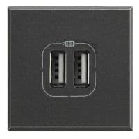 BTICINO Axolute lader 2xUSB 1500mA 2 mod antraciet HS4285C2