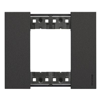 BTICINO Living Now afdekplaat 2 modules zwart voor houder ref K4702 KA4802KG