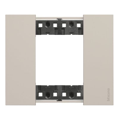 BTICINO Living Now afdekplaat 2 modules zand voor houder ref K4702 KA4802KM