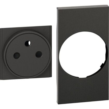 BTICINO Living Now vlakke sierplaat voor contactdoos 2P+A zwart - 2 modules KG55F
