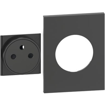 BTICINO Living Now vlakke sierplaat voor contactdoos 2P+A zwart - brede uitvoering 3 mod KG55M3F