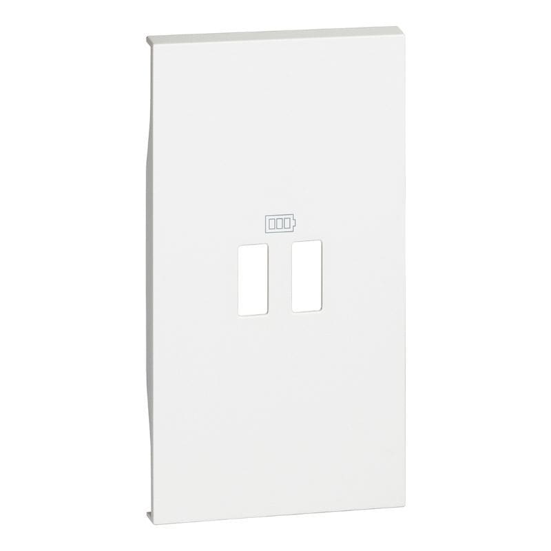 BTICINO Living Now sierplaat 2xUSB contactdoos wit 2 modules voor dubbele USB contactdoo KW12C