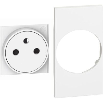 BTICINO Living Now vlakke sierplaat voor contactdoos 2P+A wit - 2 modules KW55F