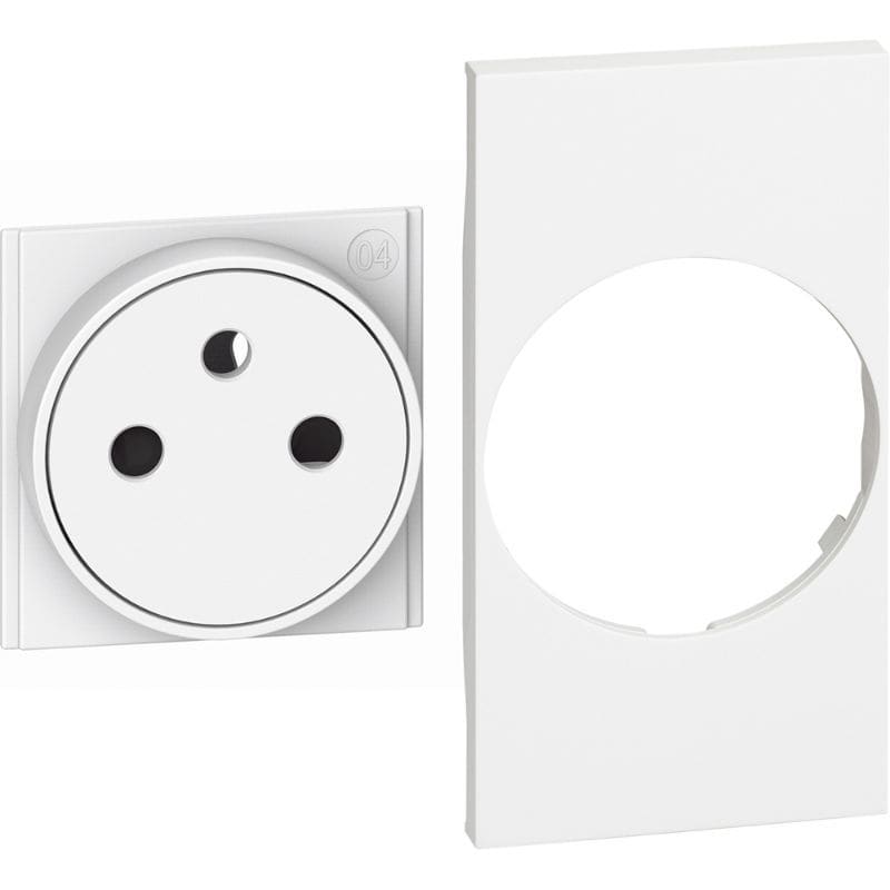BTICINO Living Now vlakke sierplaat voor contactdoos 2P+A wit - 2 modules KW55F
