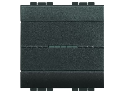 BTICINO LivingLight - axiaal wisselschakelaar 16AX 250V 2 modules steekklemmen antracie L4053M2A