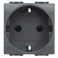 BTICINO Stopcontact 2P+A 250V 10/16A - rood - met randaarding - afgeschermde klemmen L4141R