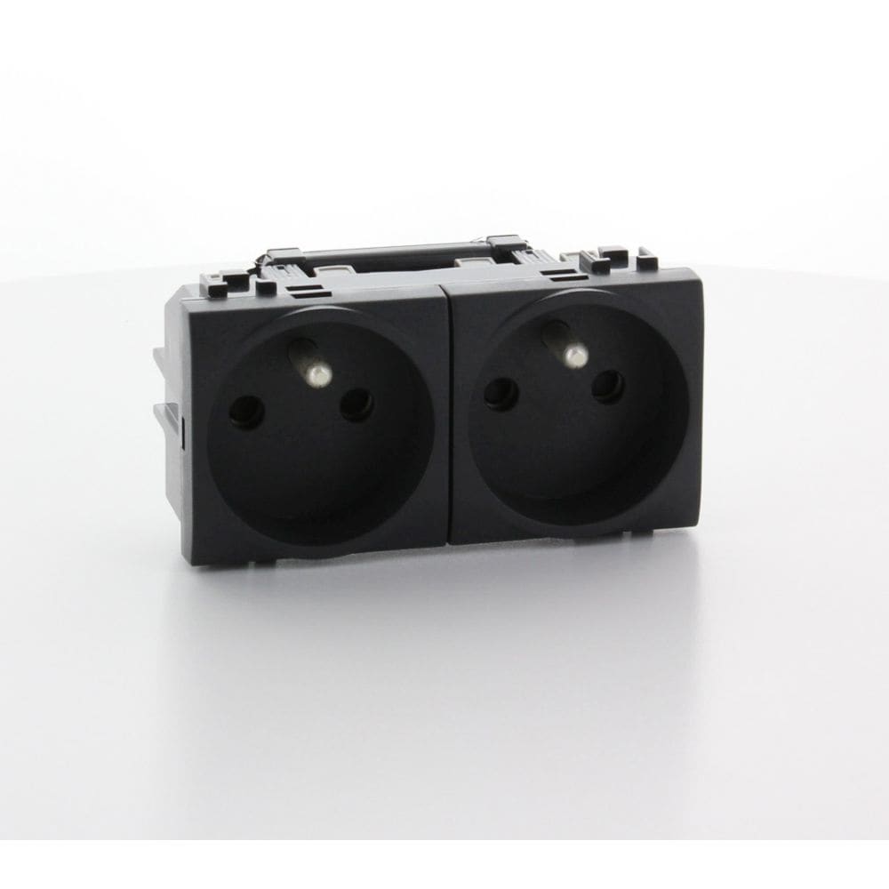 BTICINO LL dubbel voorbek stopct 16A 250V antraciet L4142M2AN