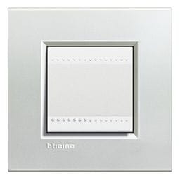 BTICINO LivingLight - Rechthoekige afdekplaat 2 modules zilver LNA4802AG