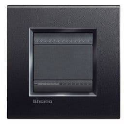 BTICINO LivingLight - Rechthoekige afdekplaat 2 modules antraciet LNA4802AR