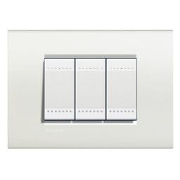 BTICINO LivingLight - Rechthoekige afdekplaat 3 modules wit LNA4803BI