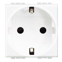 BTICINO LivingLight - Contactdoos schuko 2P+A 16A 250V 2 modules steekklemmen wit N4141AN