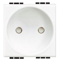 BTICINO Stopcontact Light - 2P - 10/16A - 250V - afgeschermde klemmen - 2 modules N4143