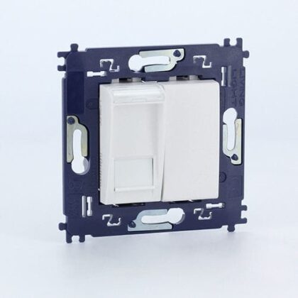 BTICINO LL Compleet RJ45 +blinde toets met schroeven - wit N4279C6V