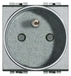 BTICINO Stopcontact Light Tech - 2P+A - 10/16 A - 250 V - afgeschermde klemmen - 2 modul NT4142