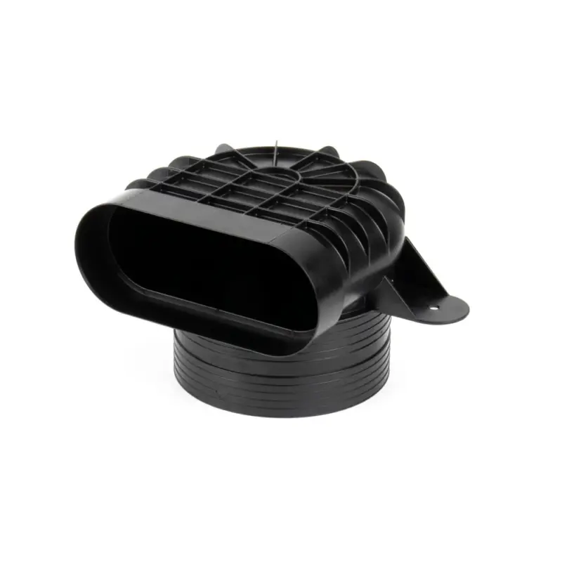 Begetube Haaks ventielaansluitstuk Oval Duct naar DN125 kort model 010080000