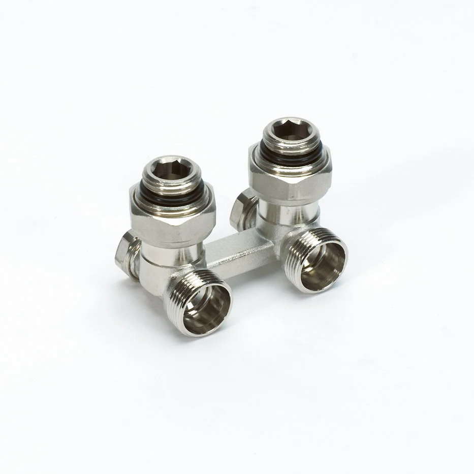 Begetube H-stuk begetube muuraansluiting haaks 2x1/2 + 2xM24 tweepijpsaansluiting 160054052