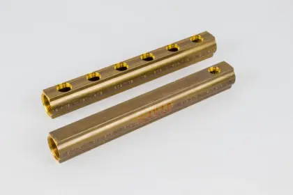 Begetube Verdeler voor CV messing Begetube 1" + 6 x 1" met ontluchting