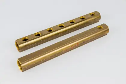 Begetube Verdeler voor CV messing Begetube 1" + 7 x 1" met ontluchting