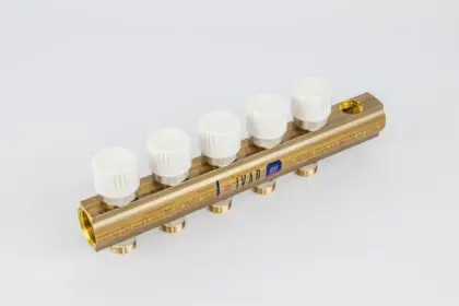 Begetube Verdeler voor CV messing Begetube 1" + 5 x 1" met ontluchting