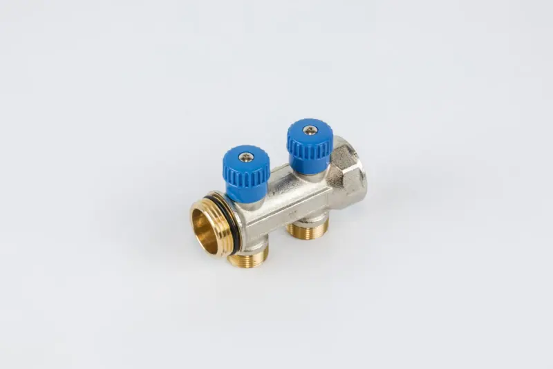 Begetube Verdeler voor CV messing Begetube 1" + 2 x 1" blauw 225101202