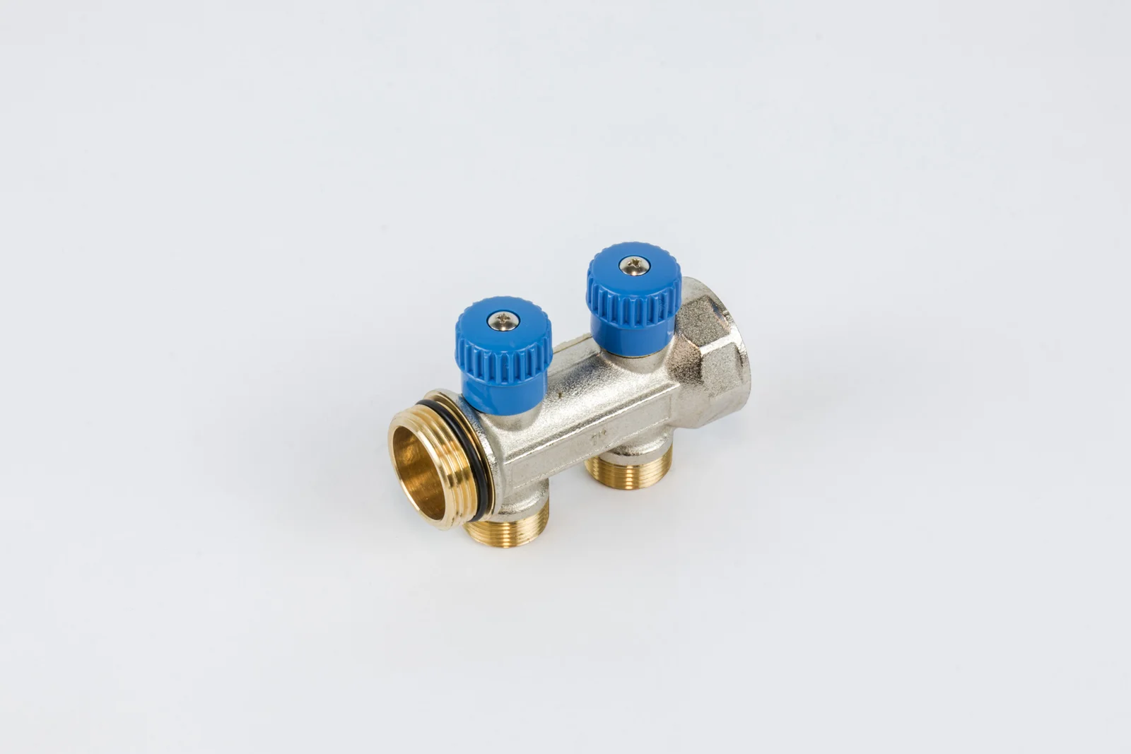 Begetube Verdeler voor CV messing Begetube 1" + 2 x 1" blauw 225101202
