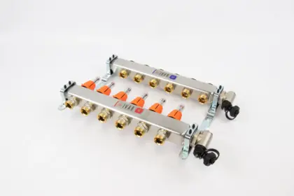 Begetube Collector voor vloerverwarming inox Begetube 1" + 6 x 3/4" met ontluchting