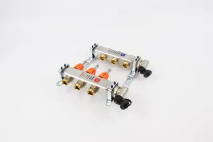Begetube Collector voor vloerverwarming inox Begetube 1" + 3 x 3/4" met ontluchting