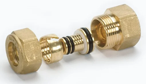 Begetube Knelovergangsstuk messing losse insteekhuls voor Alpex 16/2mm x 1/2" F verwarming Begetube 301012618