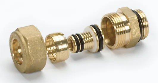 Begetube Knelovergangsstuk messing losse insteekhuls voor Alpex 20/2mm x 3/4" M verwarming Begetube 304010735