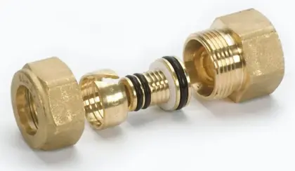 Begetube Knelovergangsstuk messing losse insteekhuls voor Alpex 16/2mm x 3/4" F verwarming Begetube 304012818