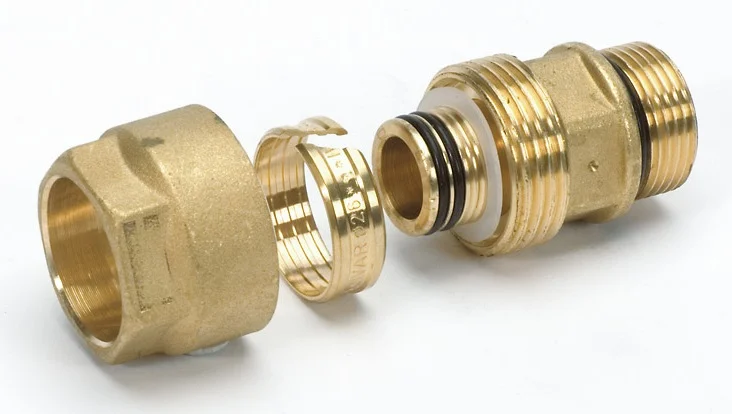 Begetube Knelovergangsstuk messing vaste insteekhuls voor Alpex 26/3mm x 3/4" M verwarming Begetube 307010756