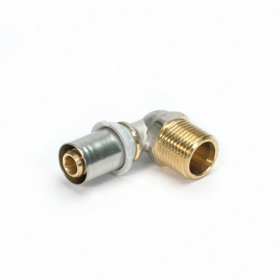 Begetube Persovergangsknie messing 63/4.5mm x 2" M 90° (drink)water Begetube Alpex 318011687