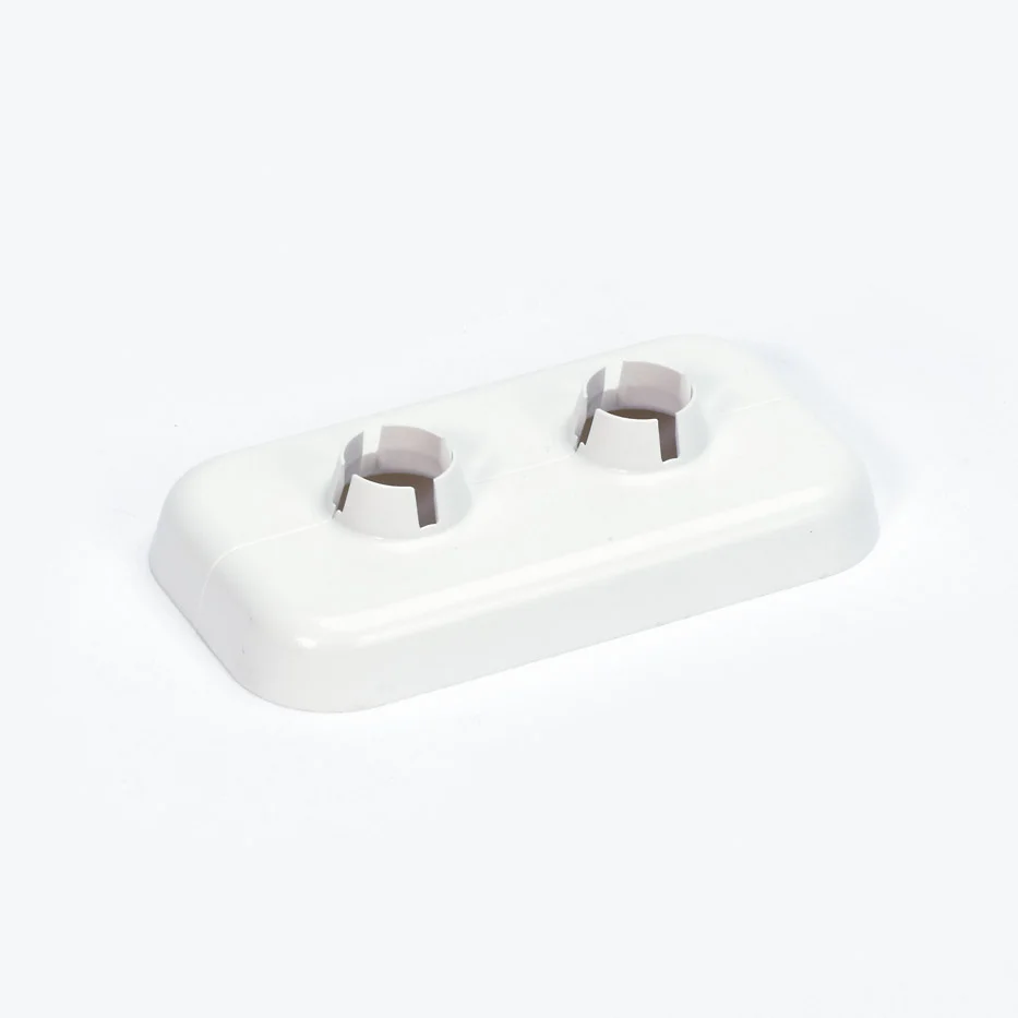 Begetube Dubbele afdekrozet wit 15-16mm begetube asafstand 50mm 611501215