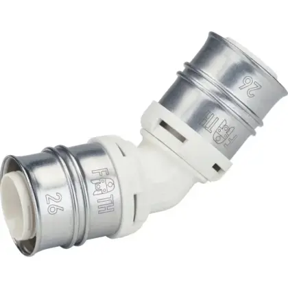 Begetube Persknie kunststof 26/3mm FF 45° (drink)water Begetube DUO XS PPSU 82826201
