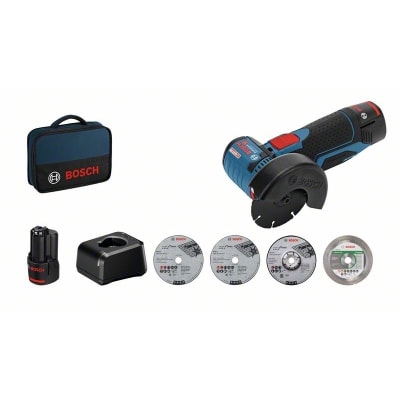 Bosch Professional Haakse slijper GWS 12 V-76 + 4 slijpschijven