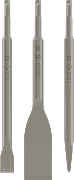 Bosch Professional 3-delige beitelset SDS-Plus (punt 250mm / plat 250x20mm / spade 250x40mm) 2607019159