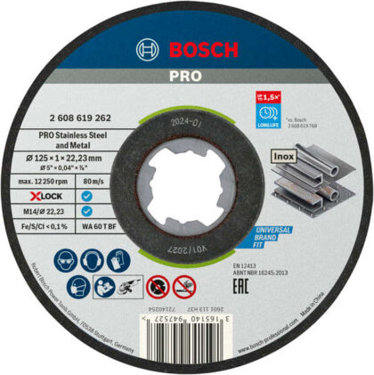 Bosch Professional X-LOCK Slijpschijfblik 10x Standard for Inox 10x125x1x22