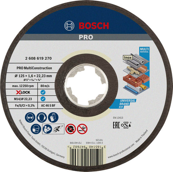 Bosch Professional X-LOCK Slijpschijf Multi Construction 125x1