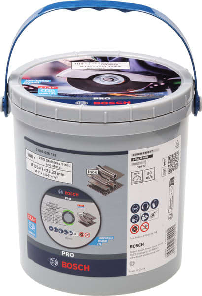 Bosch Professional 100 slijpschijven inox 1mm in emmer 2608626113