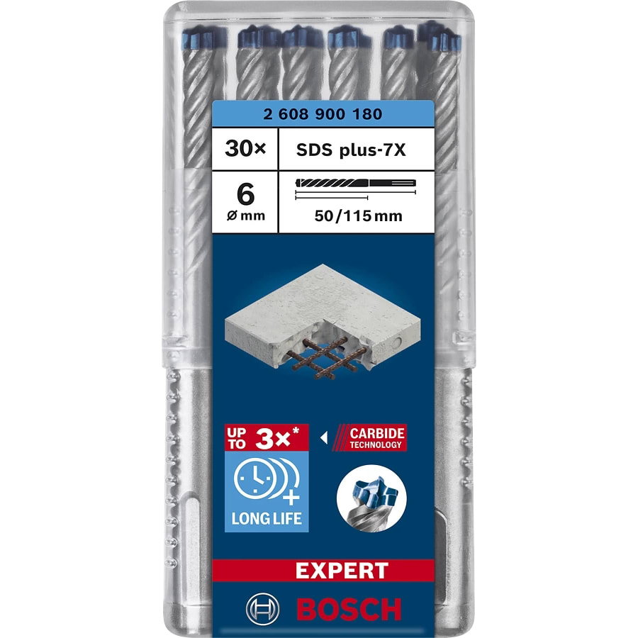 Bosch Professional Hamerboor SDS plus-7X 30st 6x50x115mm 2608900180