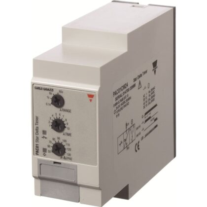CARLO GAVAZZI CG TIJDRELAIS-STER-DRIEHOEK-24-240VAC/VDC-50-130 msec-11-PINS PLUG PAC01CM24
